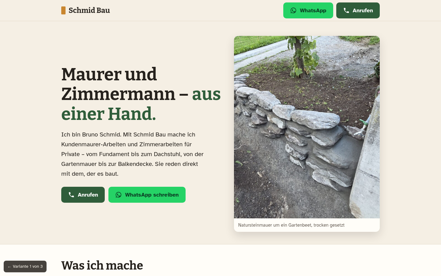 Variante 1 Holz und Moos